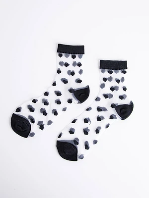 Sheer Crew Heart Socks