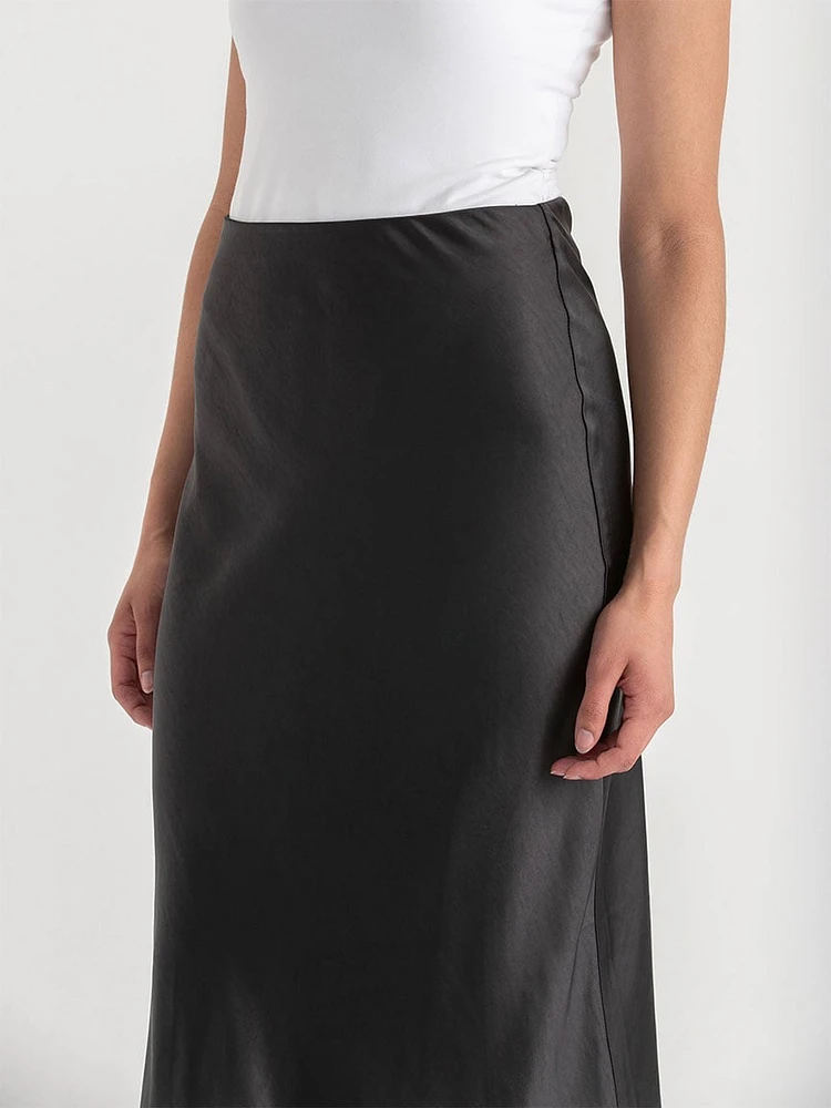 Satin Midi Skirt