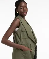 Drape Front Utility Vest