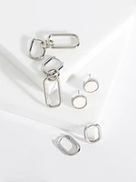 Stud & Paper Clip Huggie Hoop Earring Trio