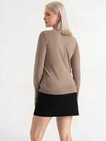 Cashmere Blend Sweater with Rivet Detail