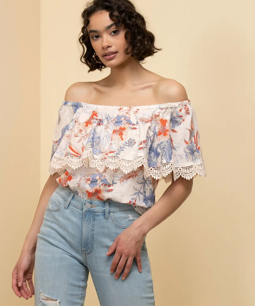 Cupio Linen On/Off Shoulder Blouse