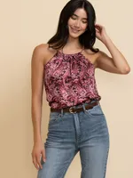 Satin Chain Halter Blouse