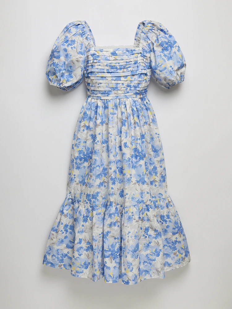 Puff Sleeve Midi Dress