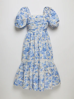 Puff Sleeve Midi Dress