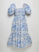 Puff Sleeve Midi Dress
