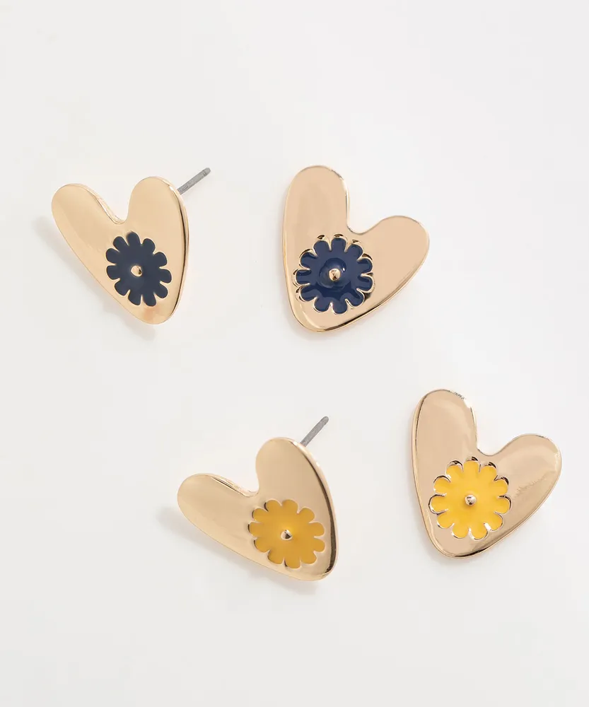 70s Heart Earring 2-Pack