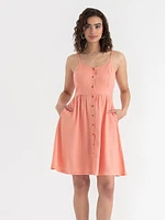 Sweetheart Linen Blend Mini Dress