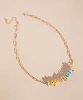 Short Chain-Link Necklace with Colour Shells