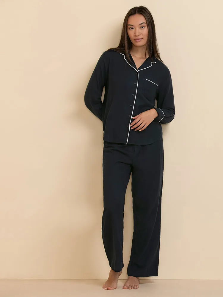 Flannel Pajama Top & Pant Set