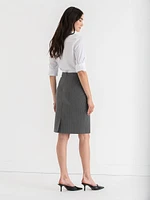 Basic Pencil Skirt Pinstripe Luxe Tailored