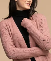 Pointelle Open Cardigan