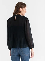 Flock Dot Blouse with Cami