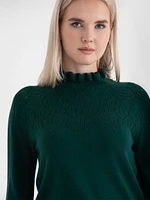 Pointelle Ruffle Sweater