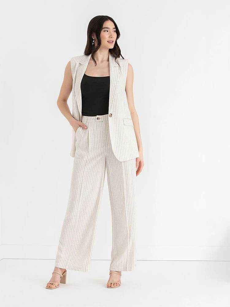 Classic Mid-Length Linen Vest