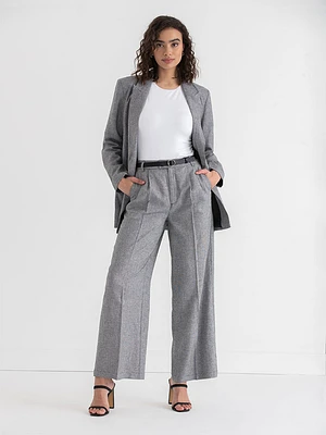 Linen Blend Wide Leg Pant