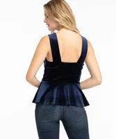 Velvet Strappy Peplum Top