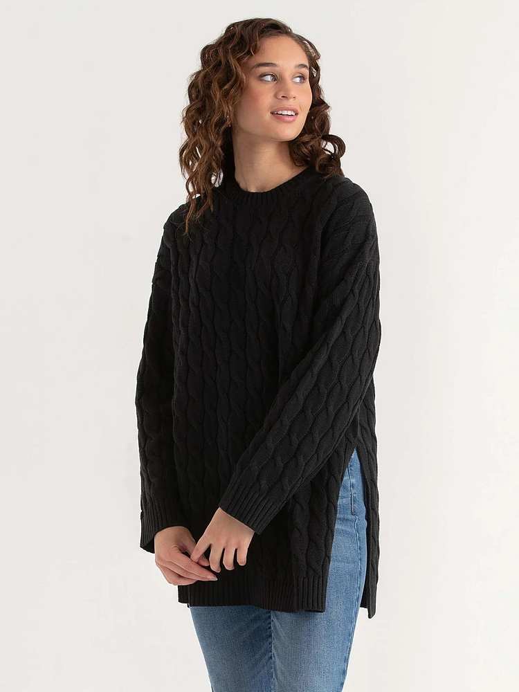 Cable Tunic Pullover Sweater