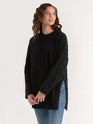 Cable Tunic Pullover Sweater