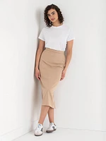 Ponte Twill Midi Skirt