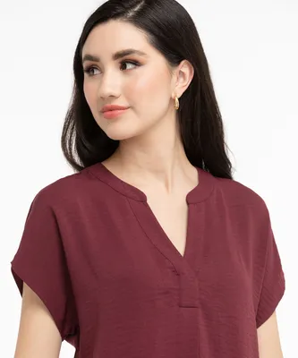 Extended Sleeve Henley Blouse