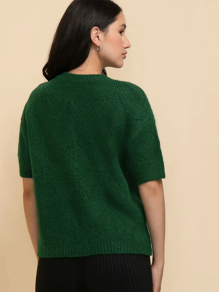 Elbow Sleeve Pointelle Sweater