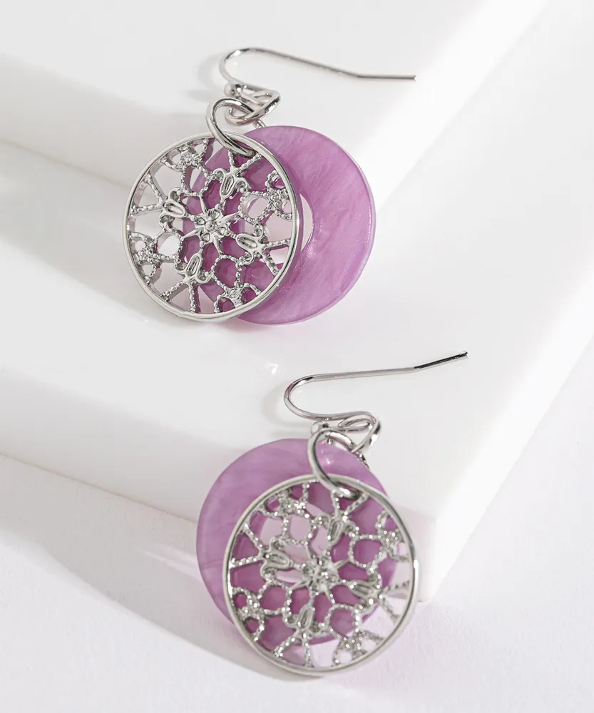 Double Disk Drop Earrings