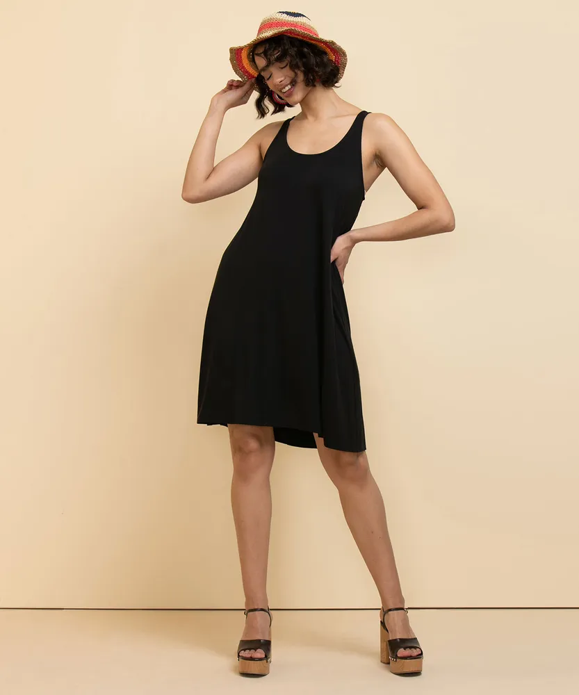 Sleeveless Dress with Tie-Neck Back