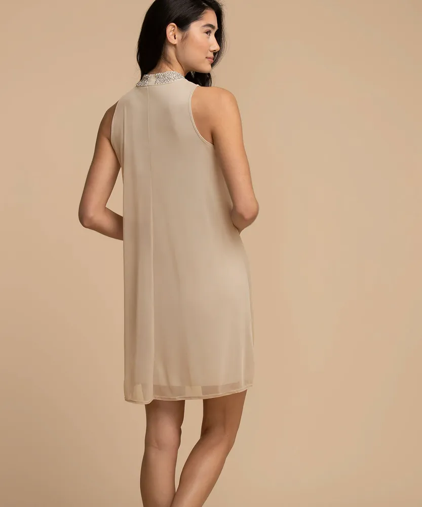 Tiana B Sleeveless Beaded Neckline Dress