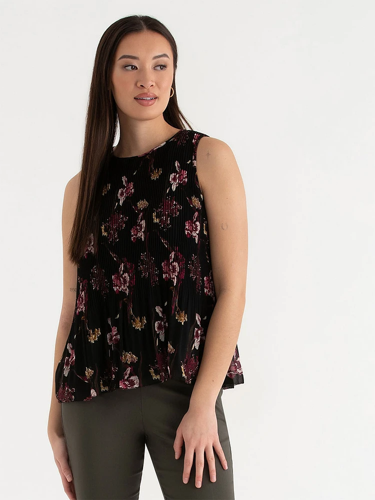 Sleeveless Release Print Blouse