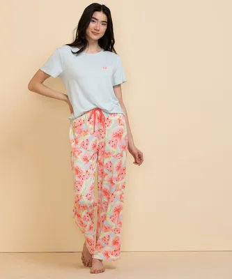 Short Sleeve Pajama Set -Top & Pants