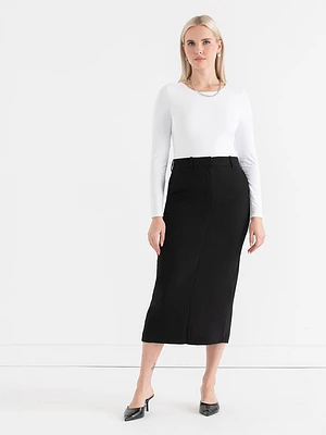 Evan Crepe Midi Skirt