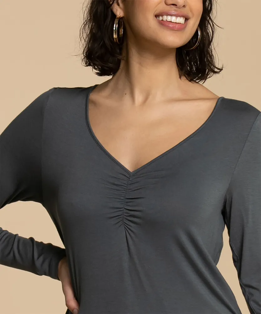 Eco-Friendly Ruched Front Essential Top