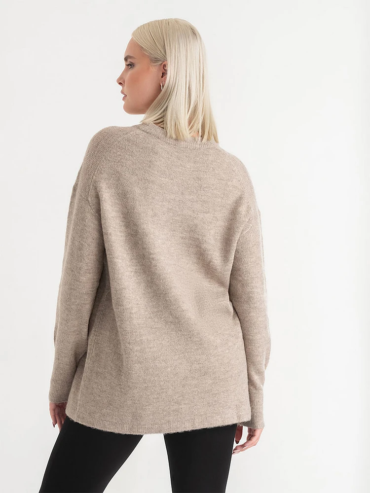 Relaxed Mossy Tunic Sweater