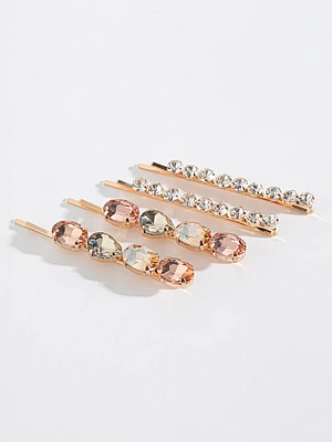 Set of 4 Rhinestone Hair Pins