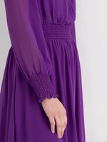 Nova Smocked Midi Dress Chiffon