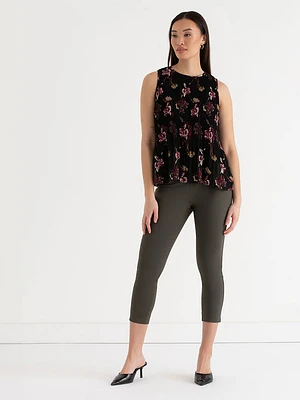 Sleeveless Release Print Blouse