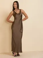 Sleeveless Satin Slip Dress