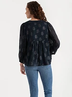 Peasant Blouse with Puff Sleeves