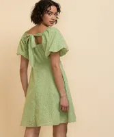 Puff Sleeve with Tie-Back Dress