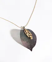 Mesh Leaf Pendant Necklace