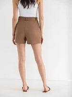 Belted Short Scuba Crepe