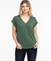 Eco-Friendly V-Neck Hacci Tee