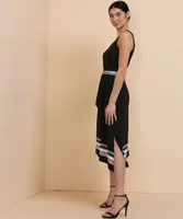 Sleeveless SharkBite Dress with Belt