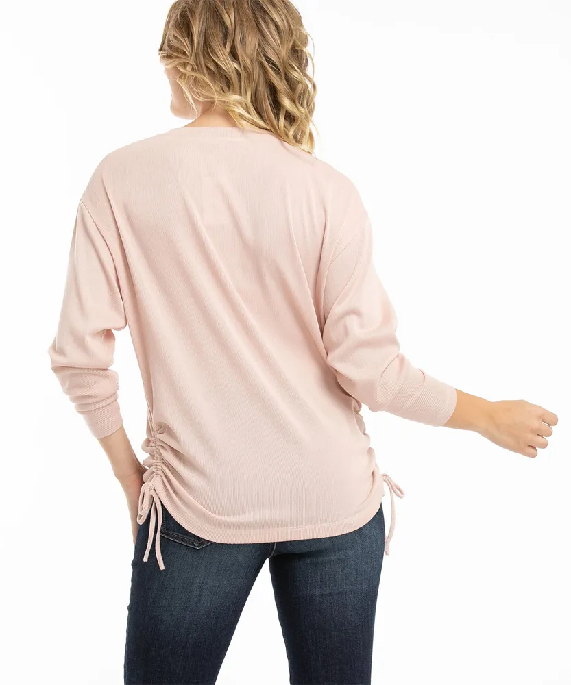 Ruched Side Ribbed Top
