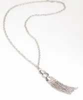 Silver Tassel Chain Link Necklace