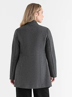 Faux Wool Long Line Jacket