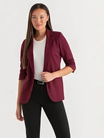 Hampton 3/4 Ruched Sleeve Ponte Blazer