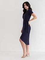 Crew Neck Side Tie Dress