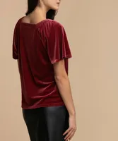 Velour Sweetheart Neck Top